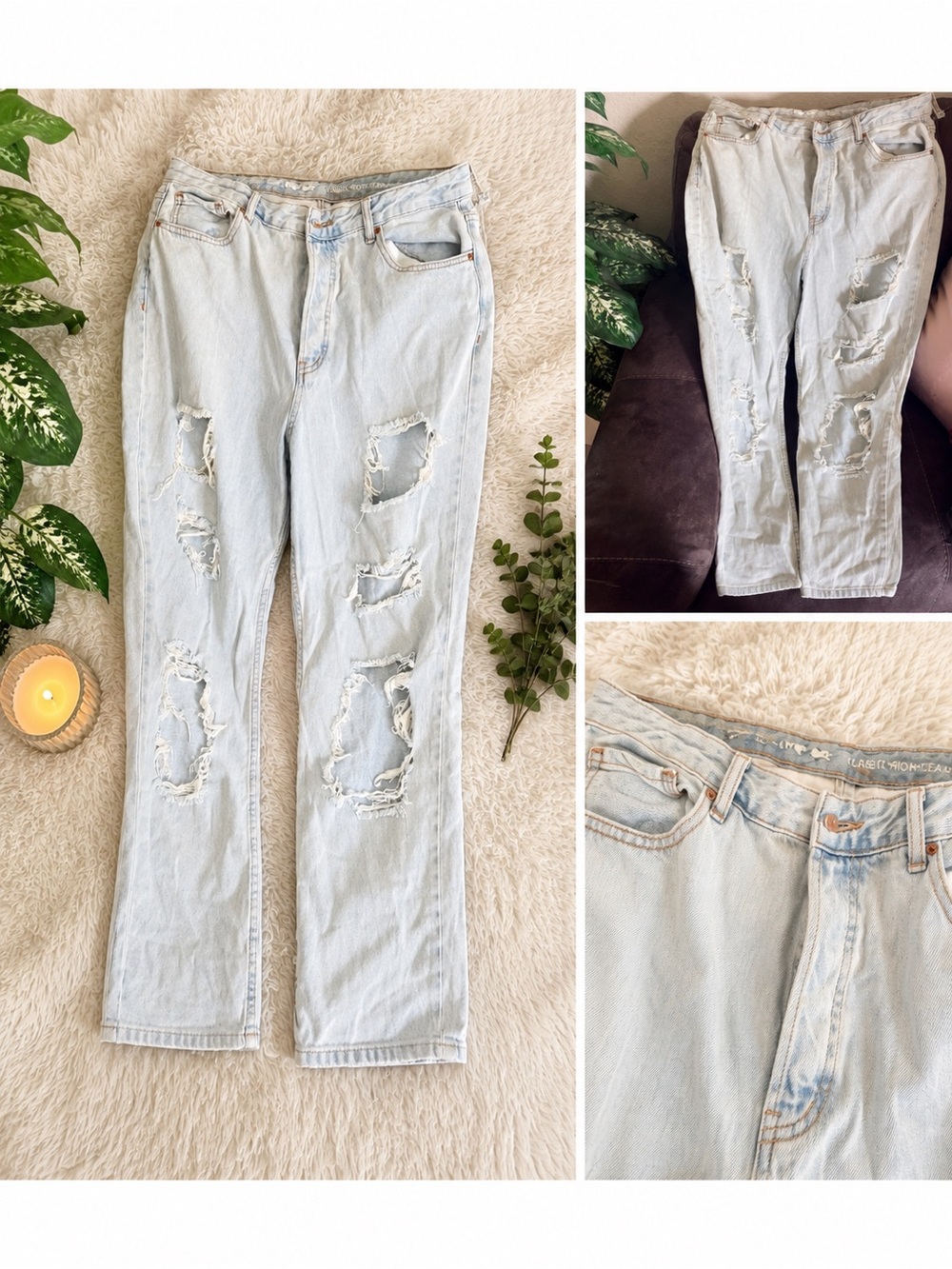 Light Wash Distressed Women’s Jeans